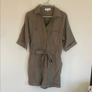 Pinch Army Green Short Sleeve Romper - S